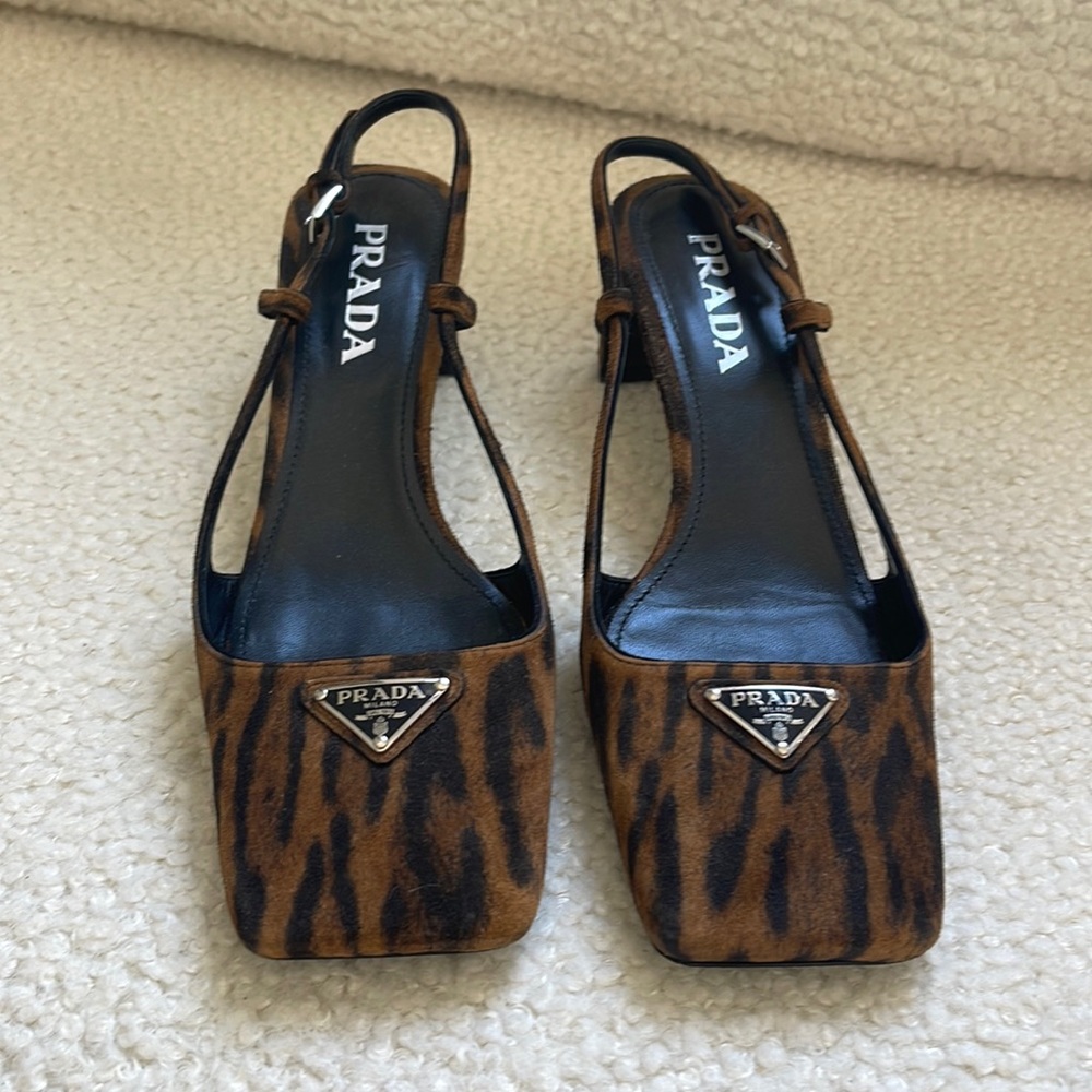 Prada cheetah print sling backs